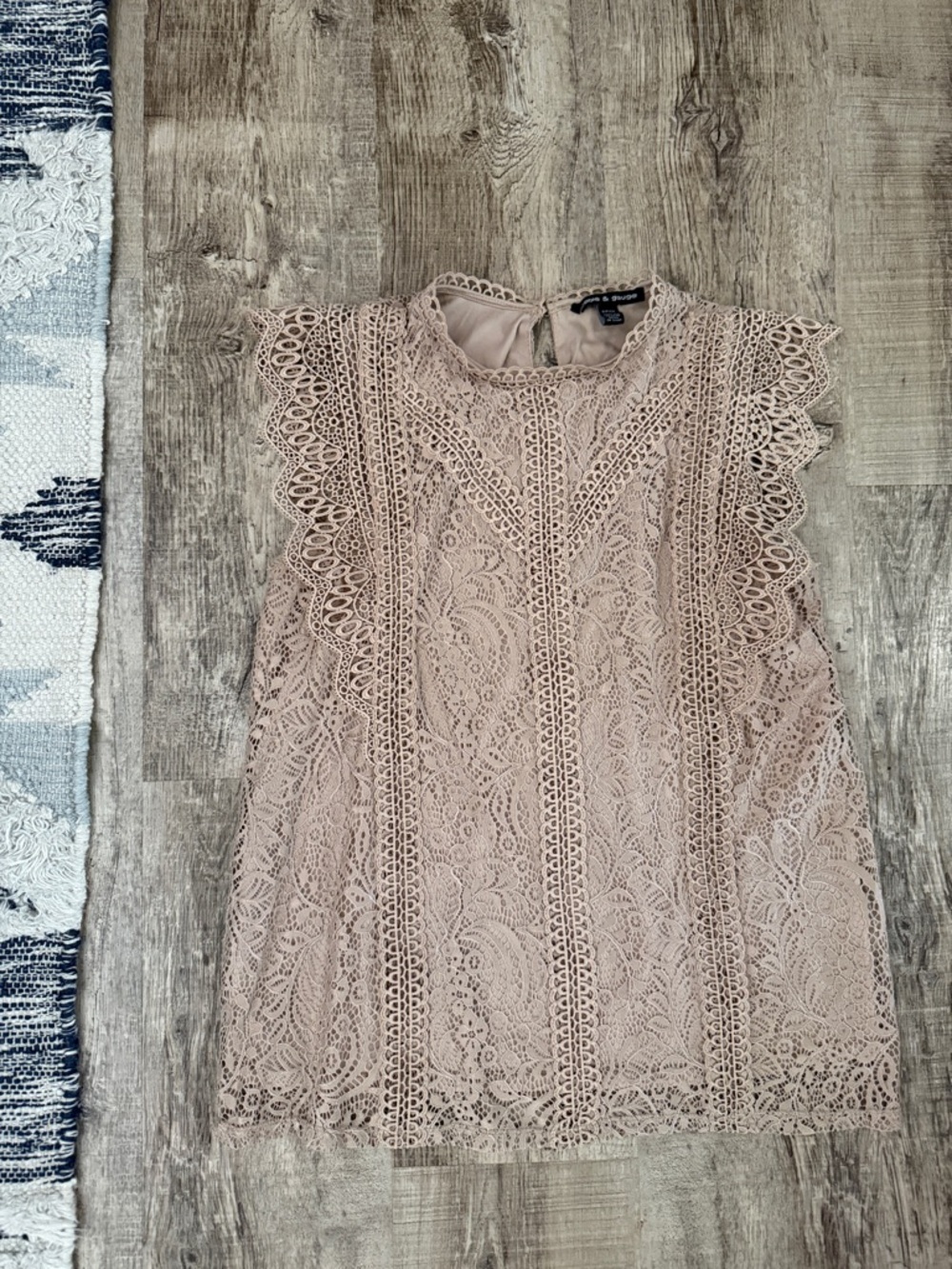 Blush Lace Flutter Sleeve